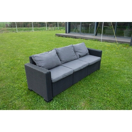 KETER CALIFORNIA LONGUE SOFA 3 OSOBOWA STOLIK + PODNÓŻEK MEBLE OGRODOWE