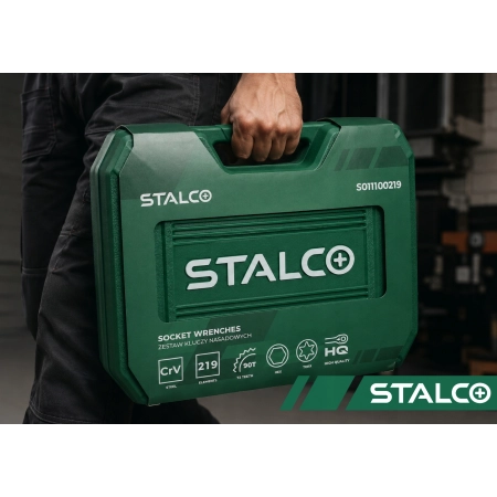 Stalco zestaw kluczy nasadowych i płasko oczkowych, 219 elementów S-54005