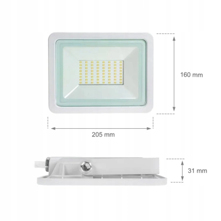 NOCTIS LUX 2 NAŚWIETLACZ 50W NW 230V IP65 160x205x31mm BIAŁY halogen