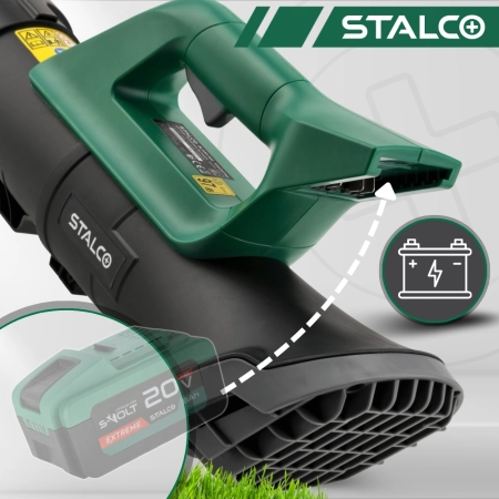 STALCO DMUCHAWA DO LIŚCI AKU BLS20-140 + BATERIA 4AH + ŁADOWARKA — zestaw 3 produktów