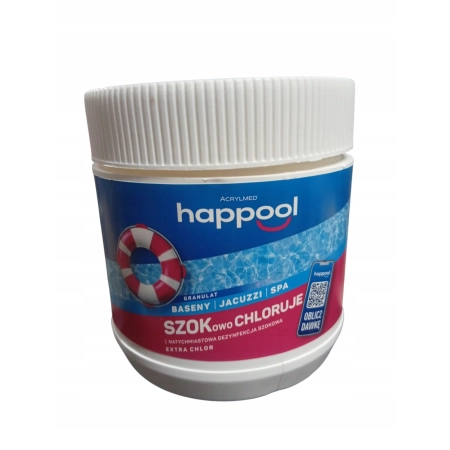 Chlor szok granulat HAPPOOL 0,4 kg SZOKOWA DYZENFEKCJA WODY