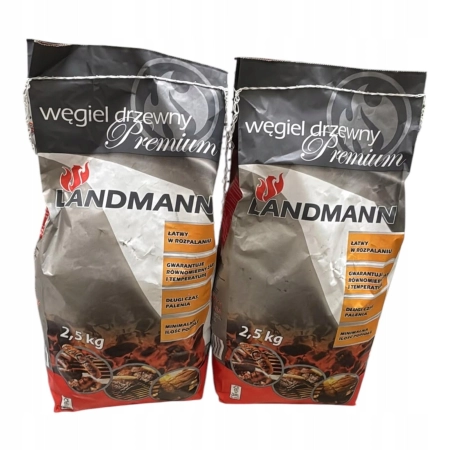 WĘGIEL DRZEWNY Landmann Premium 5kg (2X2,5KG) — zestaw 2 szt.