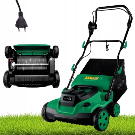 WERTYKULATOR AERATOR ELEKTRYCZNY 4W1 ZBIERA ZAMIATA LIŚCIE 38CM KOSZ 50L