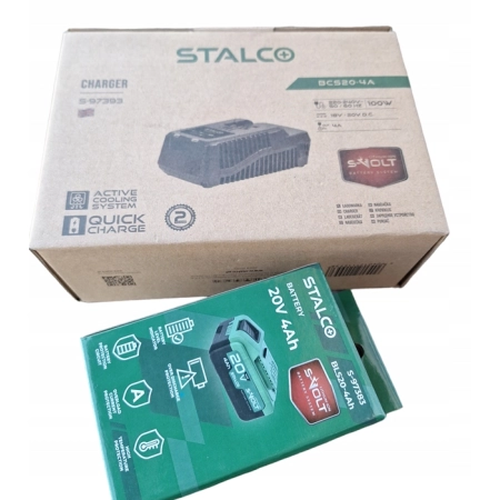 STALCO ŁADOWARKA AKUMULATORÓW BATERII S-VOLT BCS20-4A + AKUMULTOR 4AH — zestaw 2 produktów