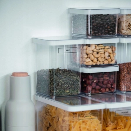 Rotho pojemnik na produkty sypkie LOFT 0,5 l — zestaw 8 szt.