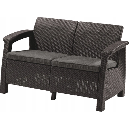 Sofa ogrodowa 2-osobowa KETER Corfu II Love Grafit