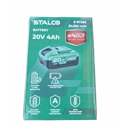 STALCO ŁADOWARKA AKUMULATORÓW BATERII + 2X AKUMULATOR 20 V 4 Ah S-VOLT — zestaw 3 produktów