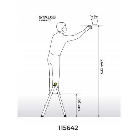 DRABINA DRABINKA DOMOWA SKŁADANA MINI SLIM 2 STOPNIE 150 KG STALCO
