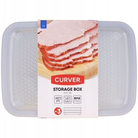 CURVER DRY STORAGE BOX 3X0,8l POJEMNIK NA SER I WĘDLINY 3W1 — zestaw 2 szt.
