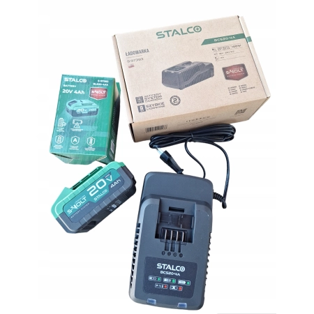 STALCO ŁADOWARKA AKUMULATORÓW BATERII S-VOLT BCS20-4A + AKUMULTOR 4AH — zestaw 2 produktów