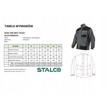 STALCO Bluza robocza BASIC LINE Granatowa r. S S090400000