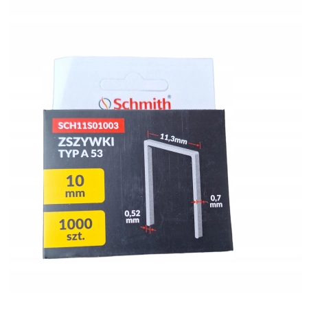 SCHMITH ZSZYWKI 10MM 1000 SZT DO TAKERA TYP A / 53