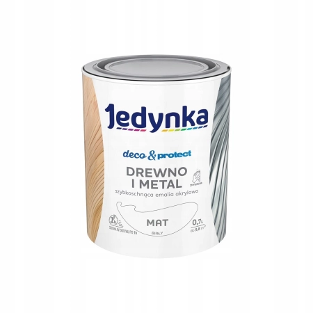 Emalia akrylowa do drewna i metalu Jedynka Deco&Protect biała 0,7 l