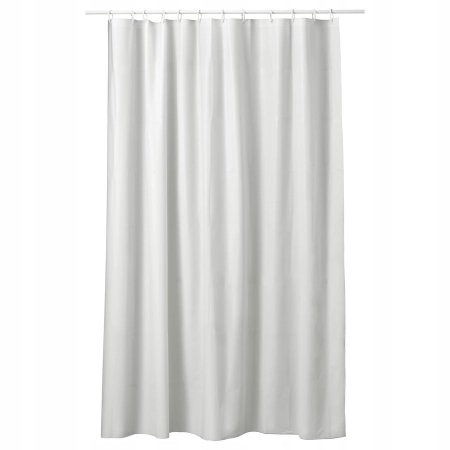 IKEA BJARSEN Zasłona prysznicowa 180x200cm biała WODOODPORNA + KÓŁKA — zestaw 2 produktów