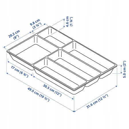 UPPDATER ORAGNIZER DO SZUFLADY NA SZTUĆCE 49,5 x 31,6CM BIAŁY