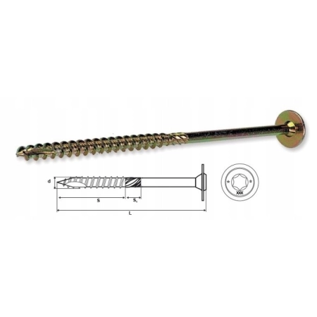 WKRĘTY WKRĘT DO WIĘŹBY DACHOWEJ 6 x 100mm 100szt CIESIELSKI