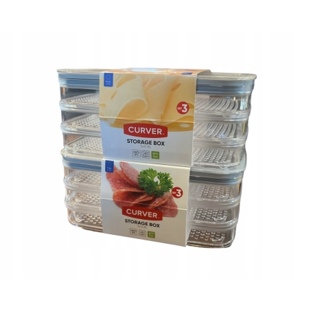 CURVER DRY STORAGE BOX 3X0,8l POJEMNIK NA SER I WĘDLINY 3W1 — zestaw 2 szt.