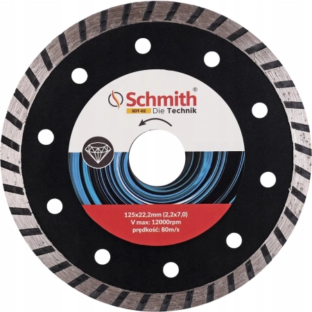 SCHMITH Tarcza diamentowa do materiałów twardych turbo 125x22,2x2,2