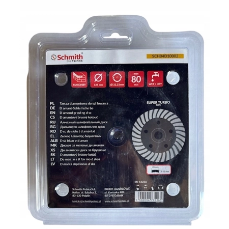 SCHMITH TARCZA DIAMENTOWA 125X22,23MM SUPER TURBO