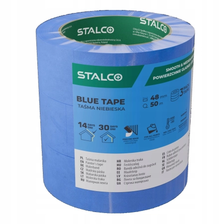 STALCO TAŚMA MALARKSA NIEBIESKA 48X50MM 3PAK zestaw 3 sztk
