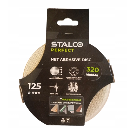 STALCO KRĄŻEK ŚCIERNY SIATKOWY 125MM GR. 320 DO SZLIFOWANIA NA RZEP 5 SZTUK