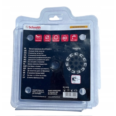 SCHMITH TARCZA DIAMENT DO SZLIF 125MM TURBO U