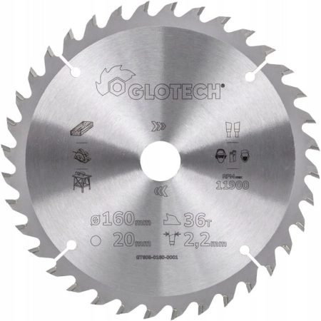 GLOTECH TARCZA Piła tnąca GT605-0160-0001 160MM