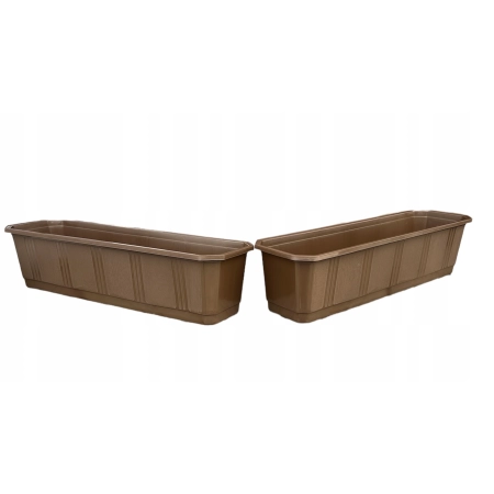 Skrzynka balkonowa 79 x 17 cm tworzywo sztuczne doniczka — zestaw 2 szt.