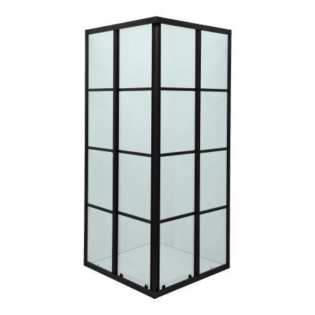 EKVIP Czarna kabina prysznicowa z drzwiami przesuwnymi 80x80x190 cm [021671]