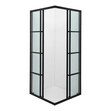 EKVIP Czarna kabina prysznicowa z drzwiami przesuwnymi 80x80x190 cm [021671]