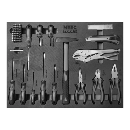 Meec Tools Wózek narzędziowy z wyposażeniem 167 el. 77x90x46 cm [012304]