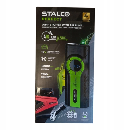 Rozrusznik samochodowy powerbank kompresor 12000 mAh STALCO STARTER JUMPER